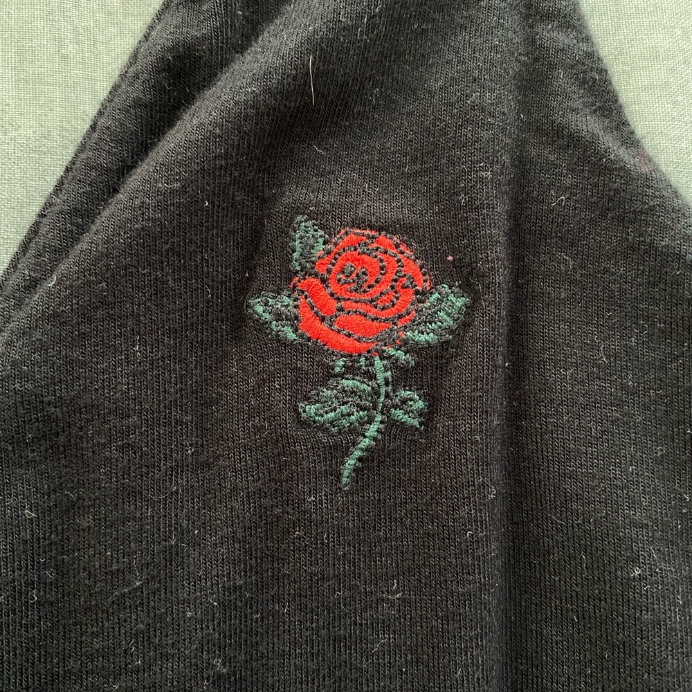 Black Bodysuit with Rose Detail - Picture 4 of 4